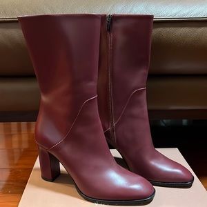 COPY - Via Spiga Burgundy Leather Boots